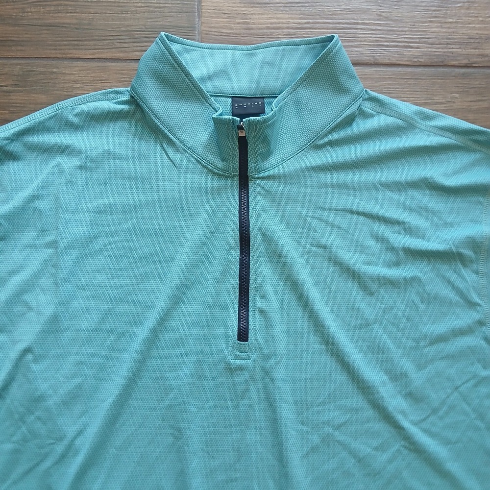 Dunning Golf Pullover Mens XXL 2XL Belize Blue Quarter Zip Performance Stretch